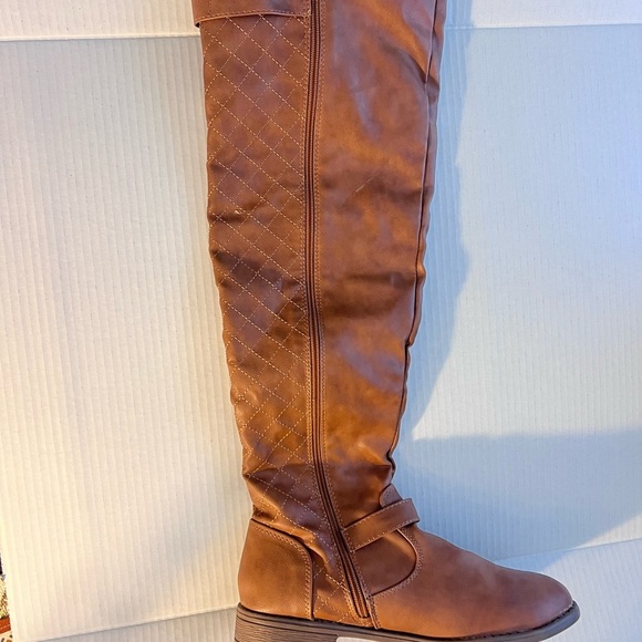 Forever Brown Quilted Knee-High Boots - Picture 3 of 4